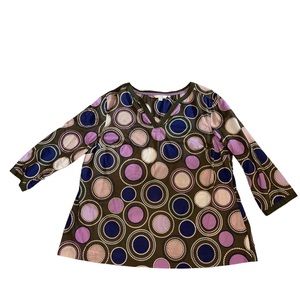 Boden olive tunic top circle design 16